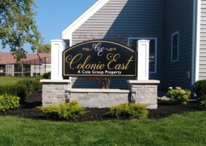 Colonie East apartment community entrance sign